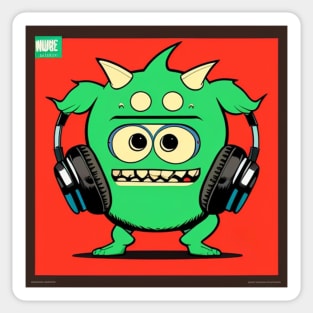 Headphones Monster Cartoon Sticker